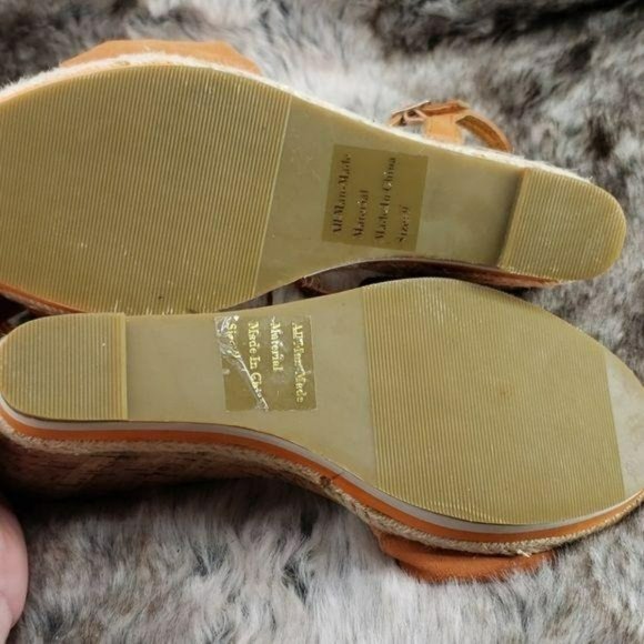 Kiss and Tell Orange Bow Wedge Sandals - Picture 8 of 8